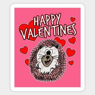 Happy Valentines Day 2022 Hedgehog Wildlife Nature Sticker